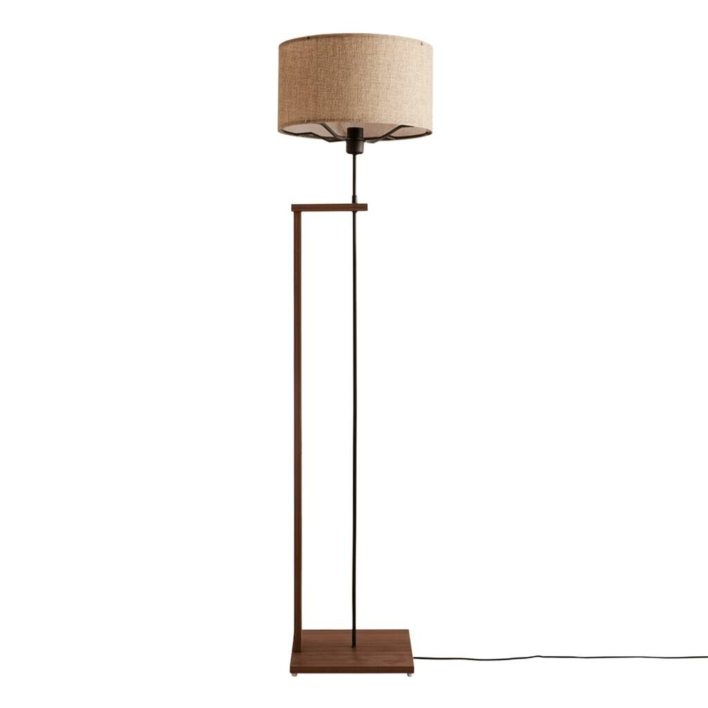 Opviq Stehlampe beige braun Stoff Holz B/H/T/L/D: ca. 38x150x38x38x38 cm E27 1 Brennstellen