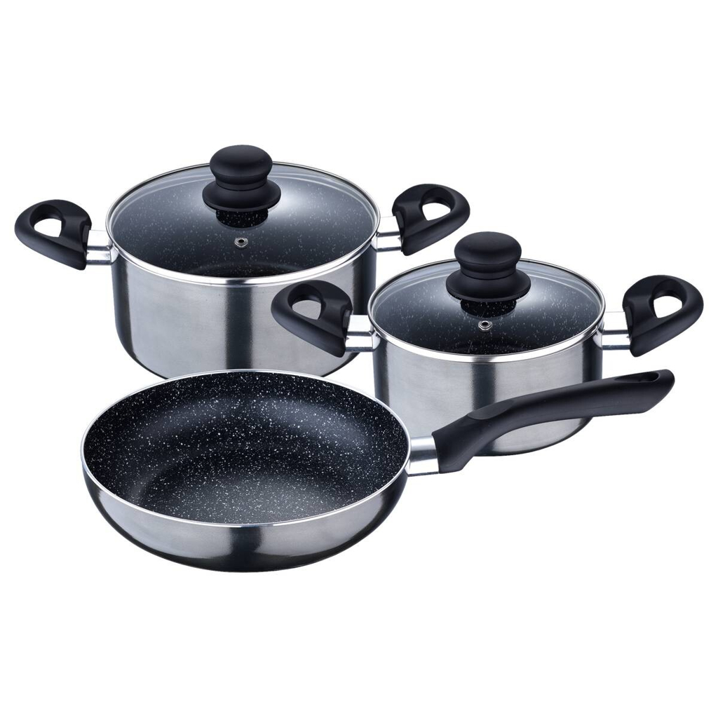 SAN IGNACIO Kochgeschirrset Soria schwarz Aluminium 4 tlg.