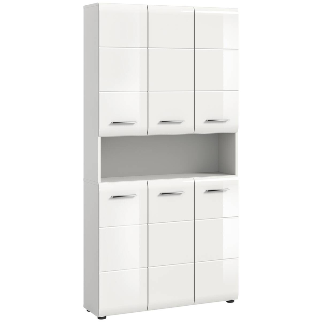 Mehrzweckschrank Ice weiß weiß Hochglanz B/H/T: ca. 90x185x30 cm