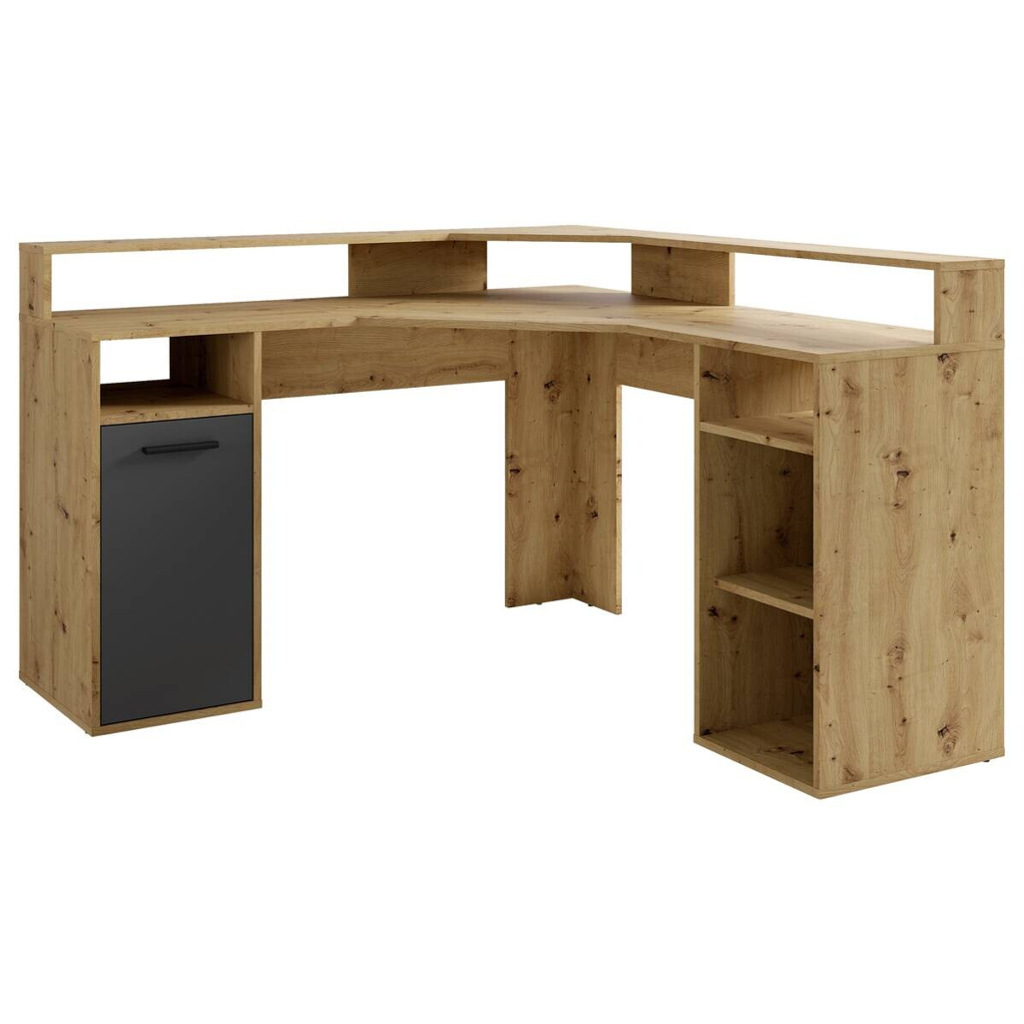 Eckschreibtisch FOX Eiche anthrazit B/H/T: ca. 139x90,8x139 cm