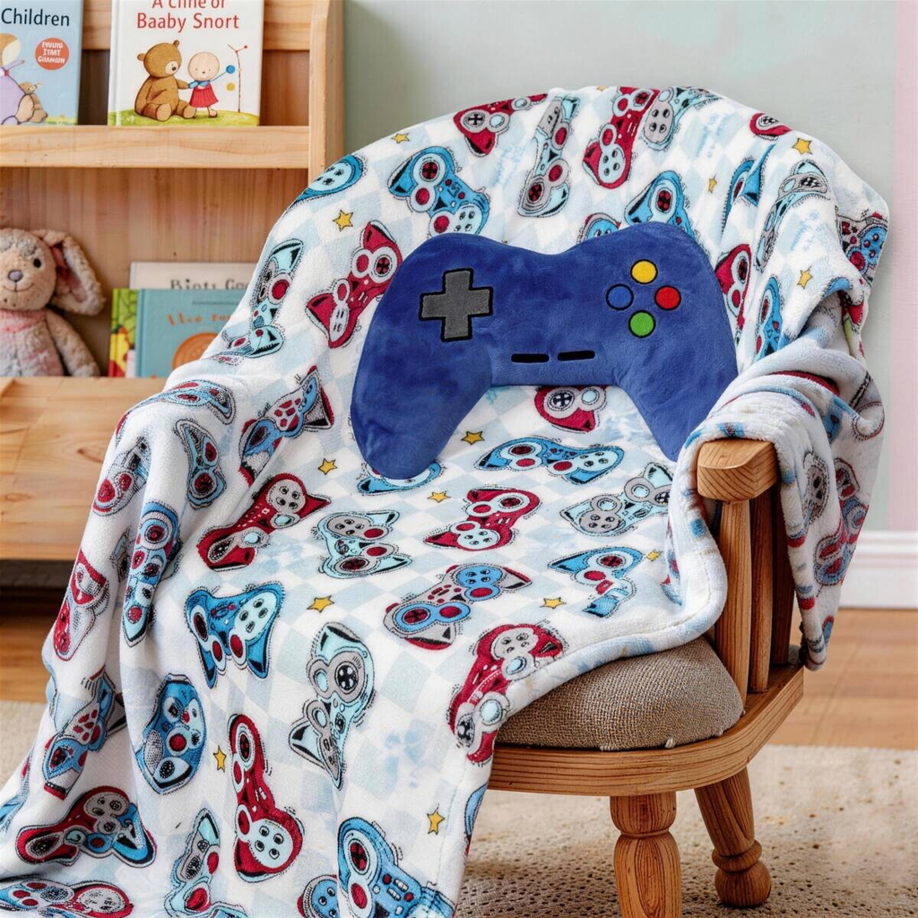 Set bestehend aus Kissen und Kuscheldecke blau Polyester B/L: ca. 100x127 cm