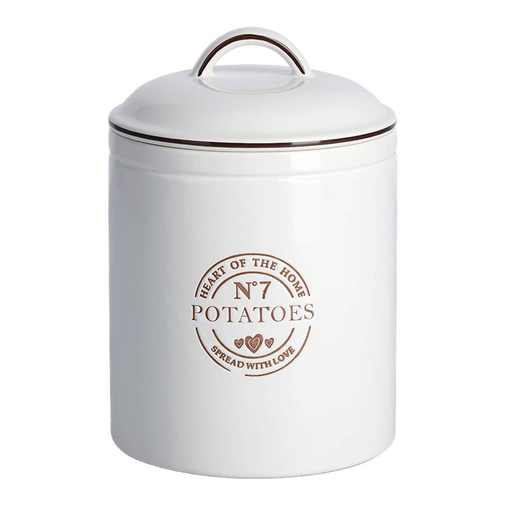 Zeller Vorratsdose Potatoes weiß Keramik B/H: ca. 17,5x24,5 cm