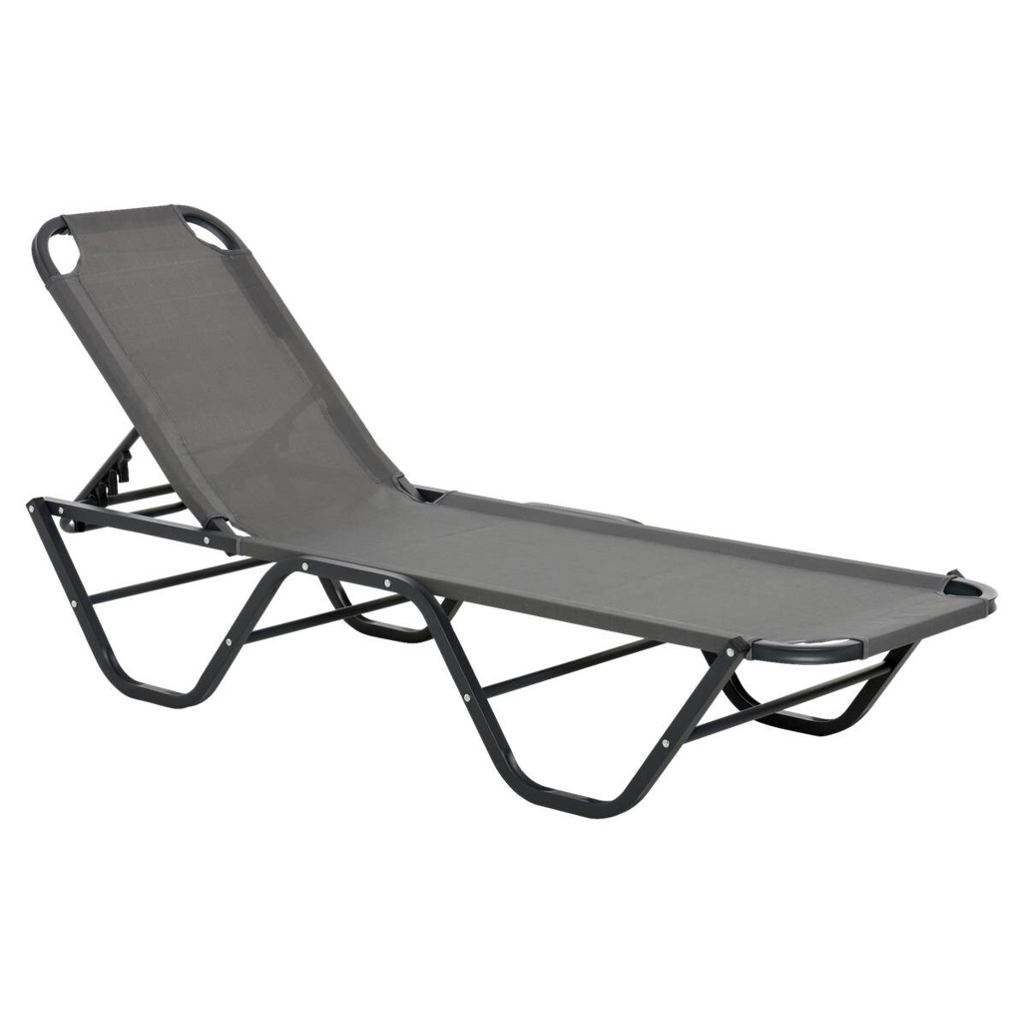 Outsunny Sonnenliege schwarz Aluminium B/H/L: ca. 59x91x163 cm