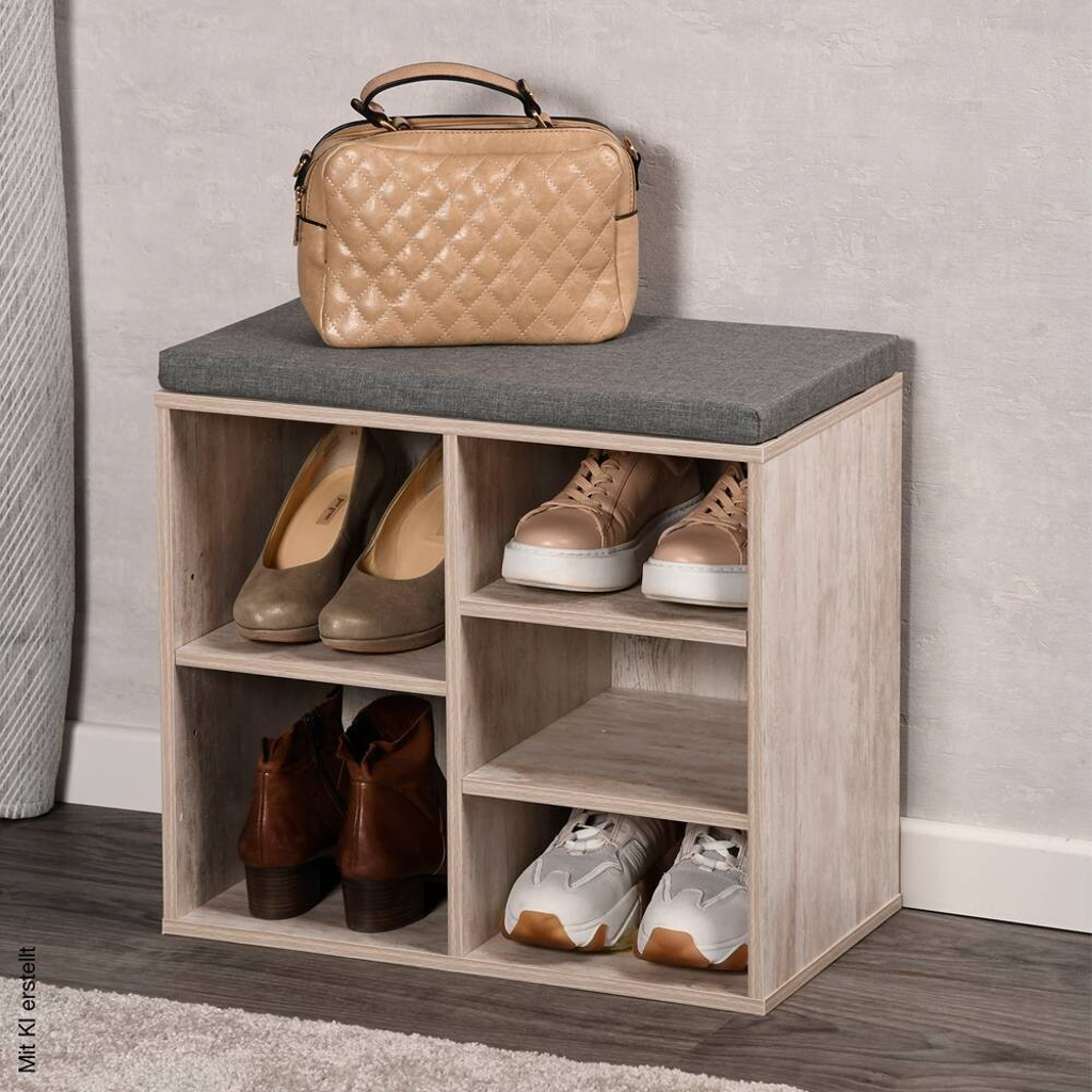 Kesper Schuhregal weißgrau Spanplatte B/H/L: ca. 29,5x48x51,5 cm