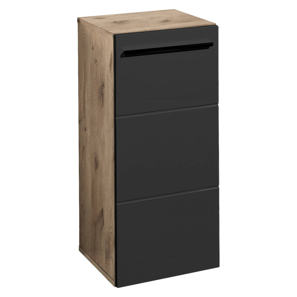 Midischrank Vista Oak Eiche Viking Nachbildung schwarz matt B/H/T: ca. 34x72x31 cm