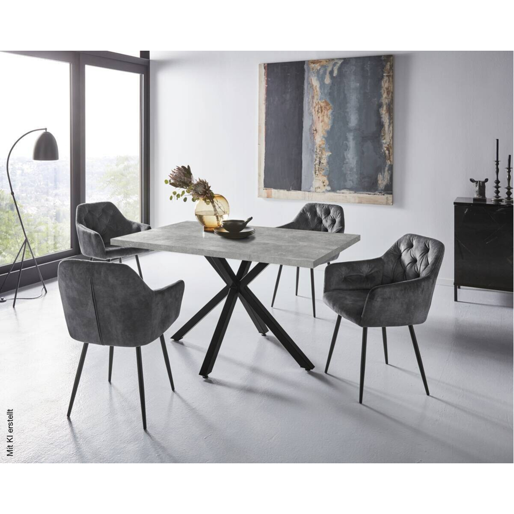 Essgruppe Cleo II Beton anthrazit B/H/T: ca. 140x76x90 cm