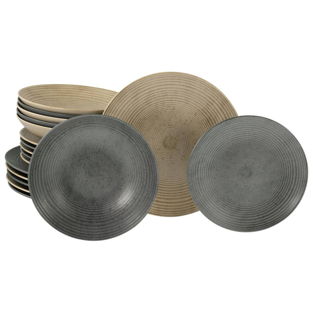 CreaTable Teller-Set Catania sand Steinzeug