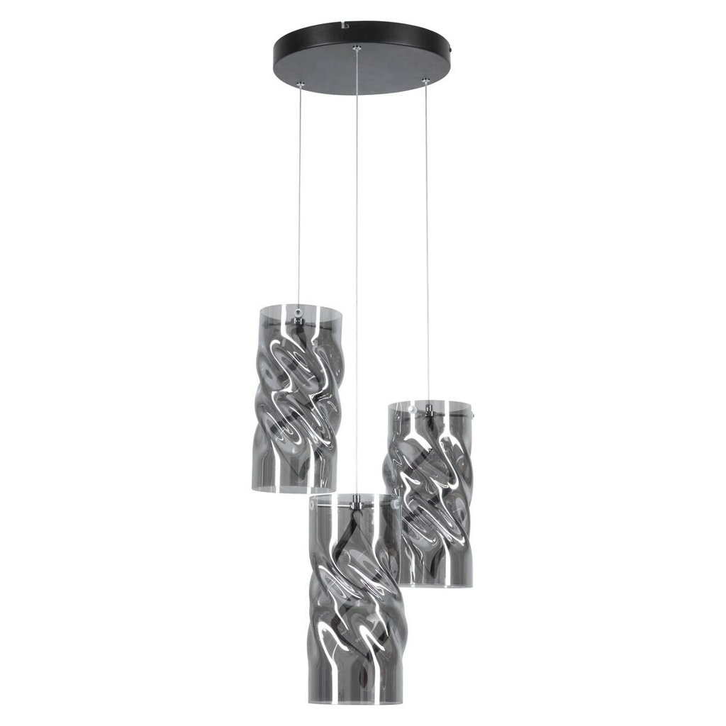 POCOline LED-Pendelleuchte Isabella schwarz Metall Glas H/D: ca. 120x39,5 cm