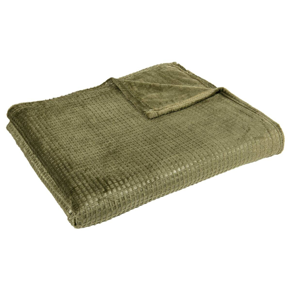 Wohndecke olive Polyester B/L: ca. 180x210 cm