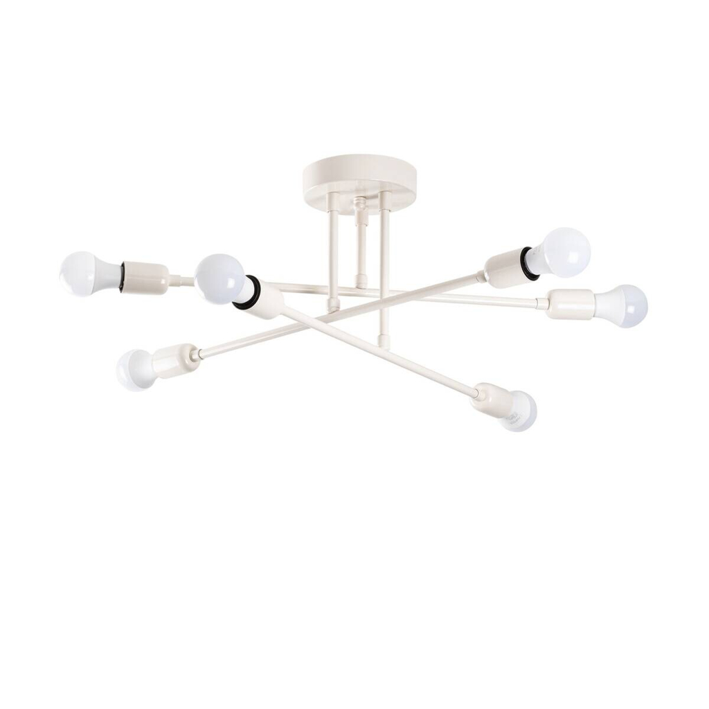 Opviq Deckenleuchte Flower creme B/H/T/L/D: ca. 64x30x64x64x64 cm E27 6 Brennstellen