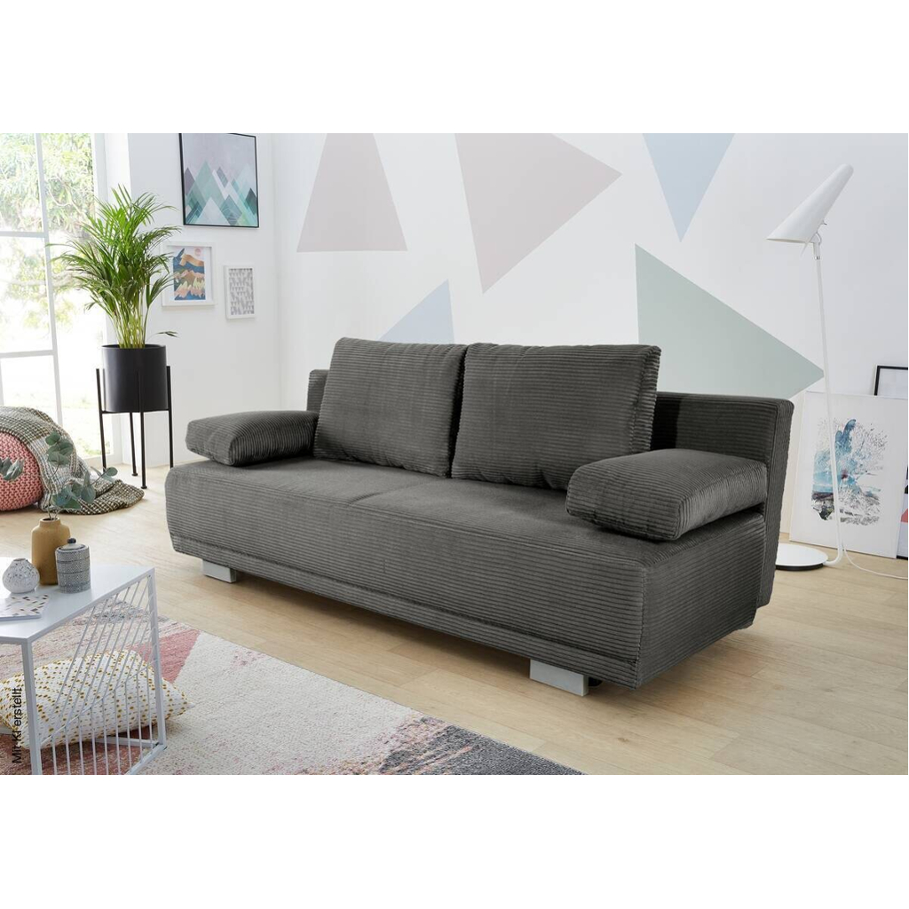 Schlafsofa grau Microfaser B/H/T: ca. 196x78x82 cm