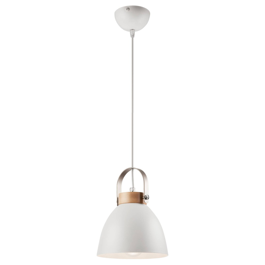 Lamkur Pendelleuchte DANIELLE 31798 weiß Holz Stahl H/L: ca. 81x18 cm E27 1 Brennstellen