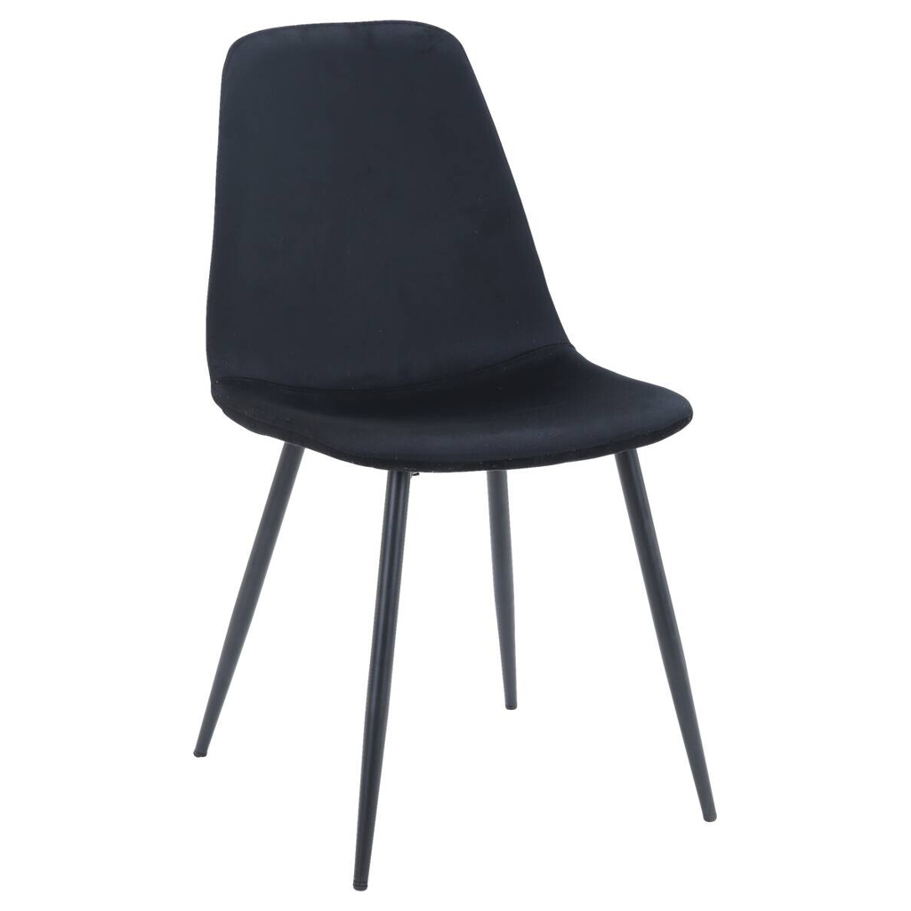 Stuhl Pia schwarz Samt B/H/T: ca. 52,5x86x45 cm