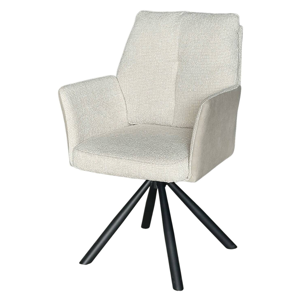 Armlehnstuhl beige Webstoff Microfaser B/H/T: ca. 60x88x66 cm