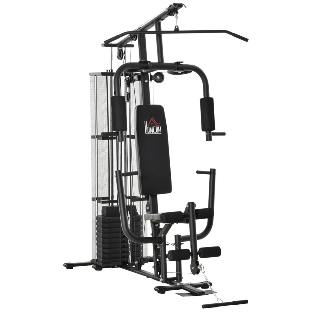 HOMCOM Kraftstation schwarz Metall B/H/L: ca. 110x210x150 cm