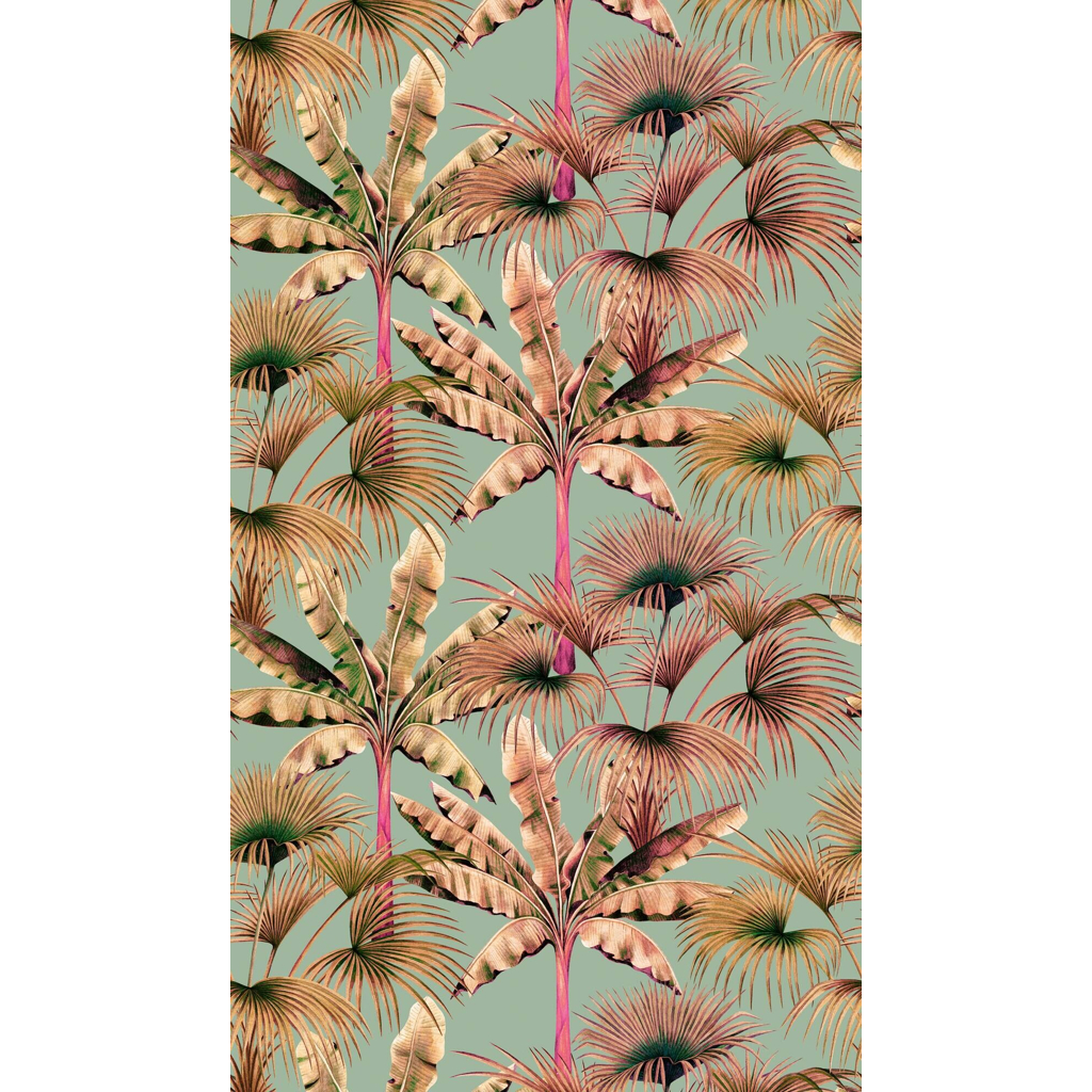 Livingwalls Fototapete Dschungel rosa beige blau B/L: ca. 280x159 cm