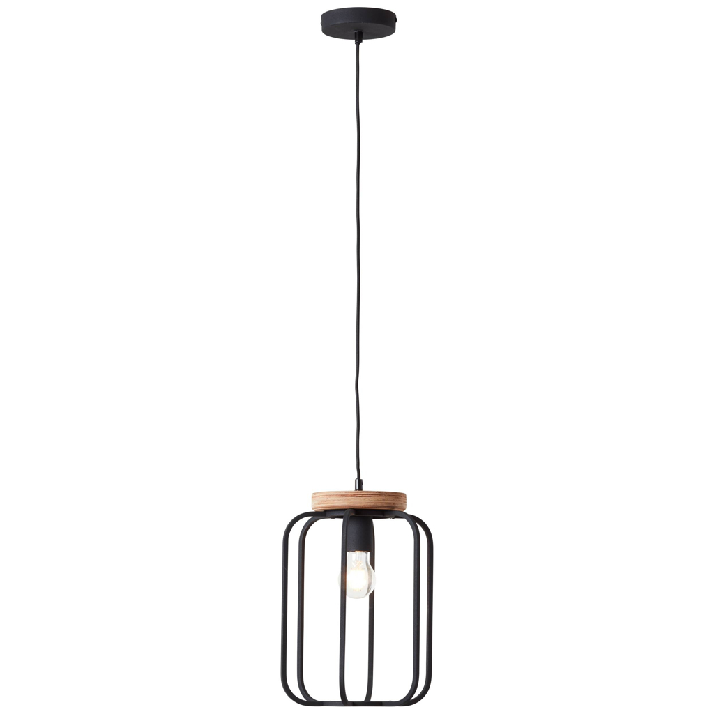 Brilliant Pendelleuchte Tosh 99501/66 natur schwarz Holz Metall B/H/T: ca. 25x130x25 cm E27 1 Brennstellen
