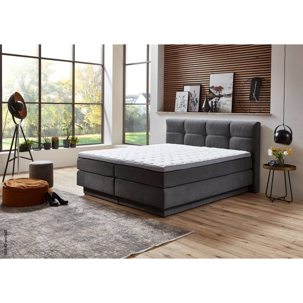 Boxspringbett Portage grau Liegefläche B/L: ca. 160x200 cm