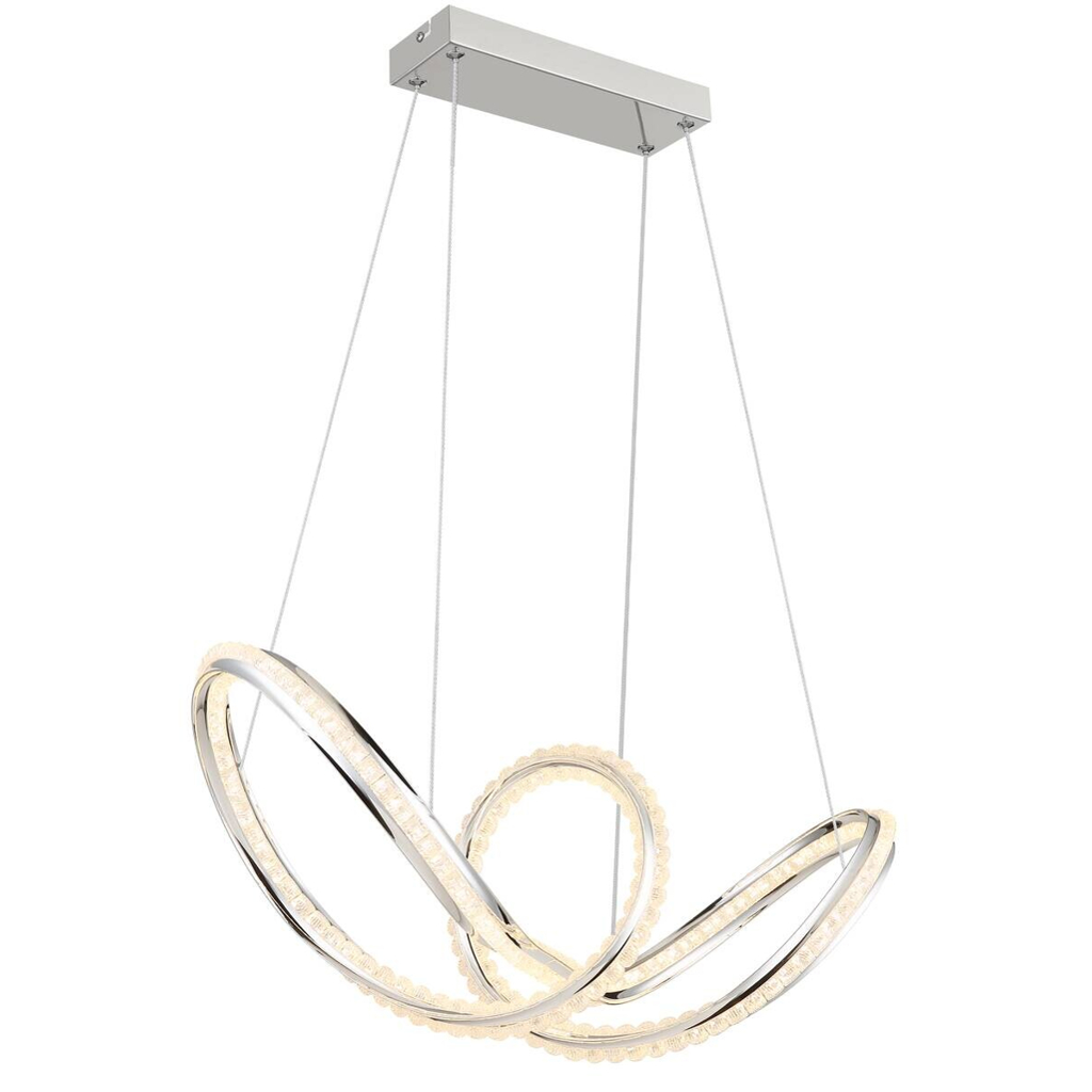GLOBO LED-Hängeleuchte Chrom klar Metall Kunststoff B/H/L: ca. 28x120x60 cm 1 Brennstellen