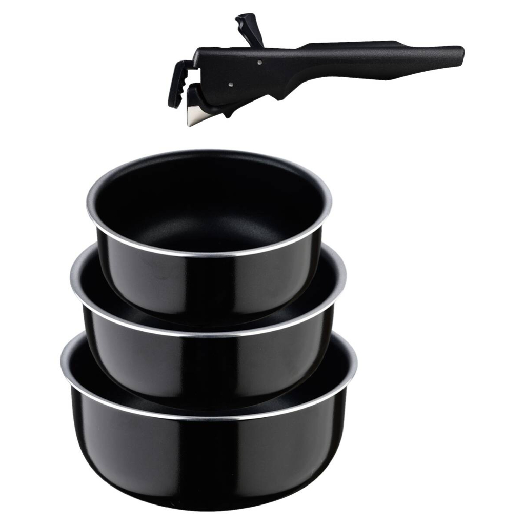 SAN IGNACIO Pfannenset Click & cook schwarz Aluminium 3 tlg.