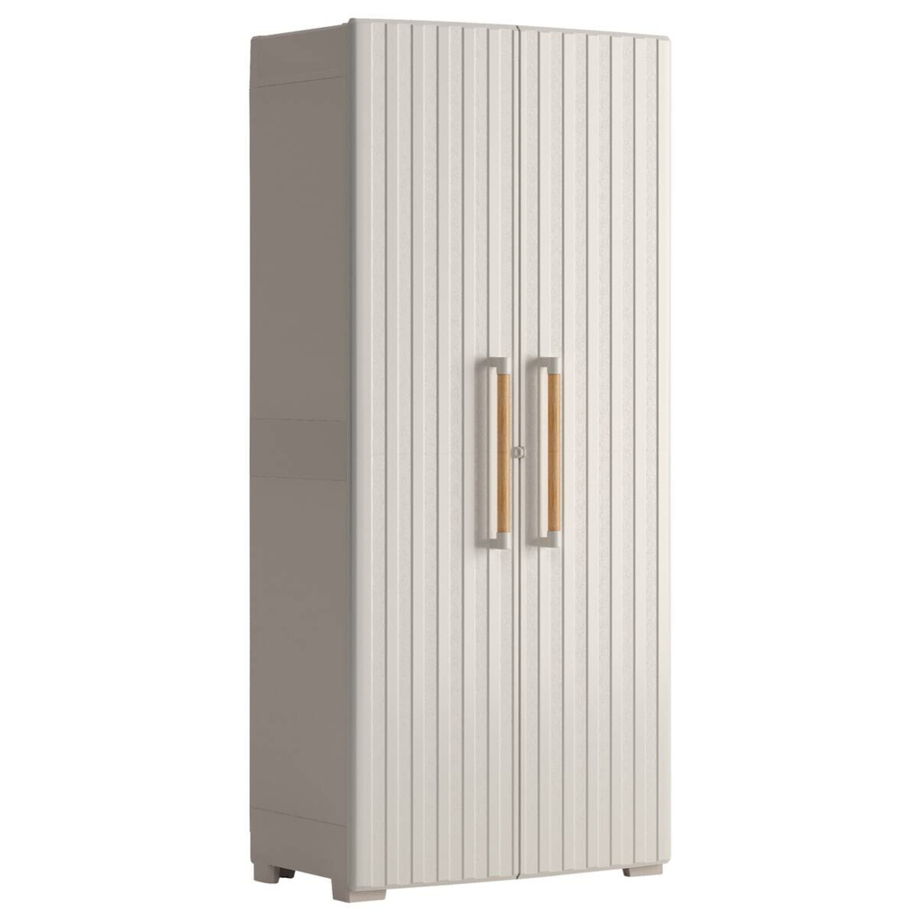 Keter Kunststoffschrank Groove Utility beige Kunststoff B/H/T: ca. 80x180x45 cm