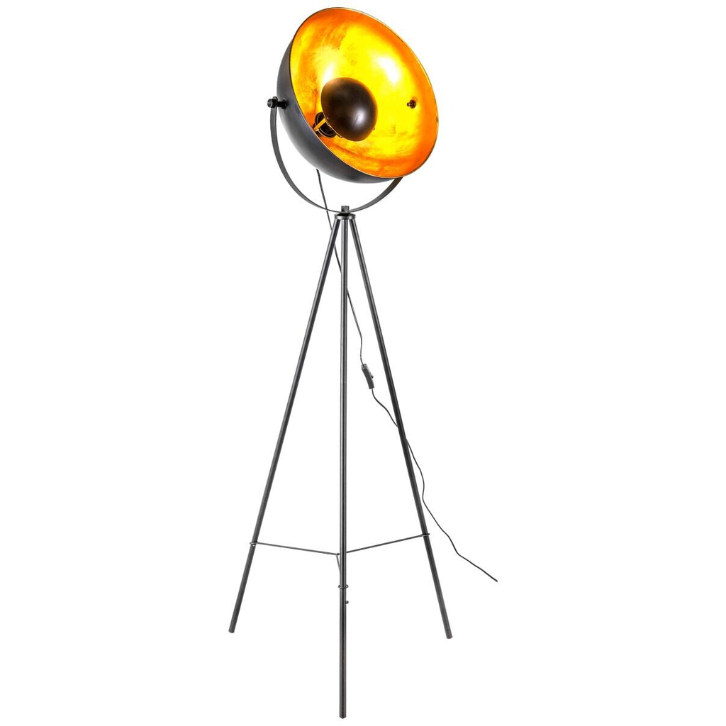 Nowa Stehlampe 45150145 schwarz gold Metall H/D: ca. 153,5x4,5 cm E27 1 Brennstellen