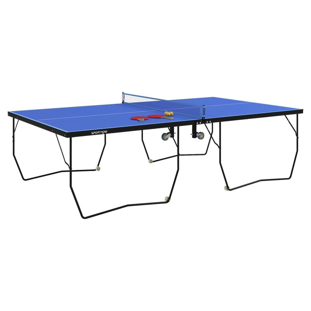 SPORTNOW Tischtennisplatte blau Stahl B/H/L: ca. 152,5x76x274 cm
