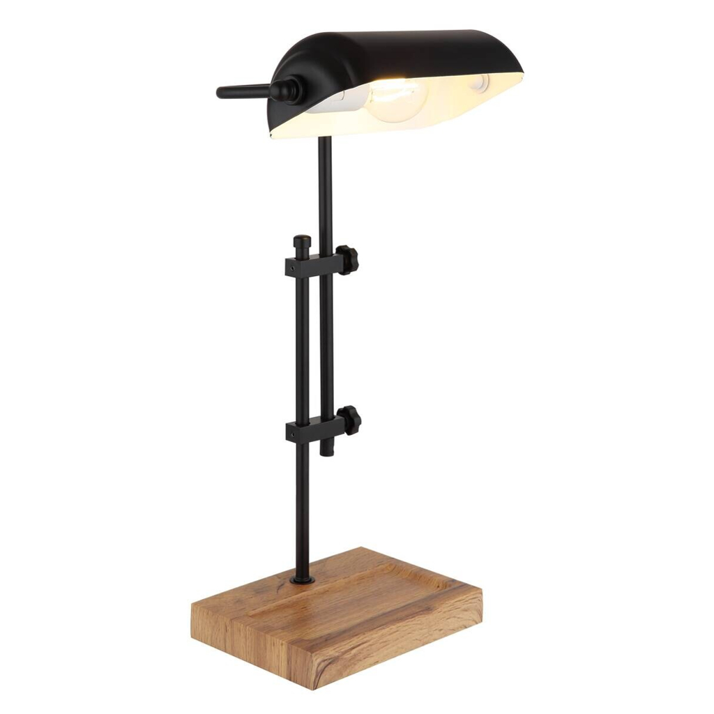 GLOBO Tischleuchte Marid schwarz Metall B/H/L: ca. 18,2x41x26,5 cm E27 1 Brennstellen