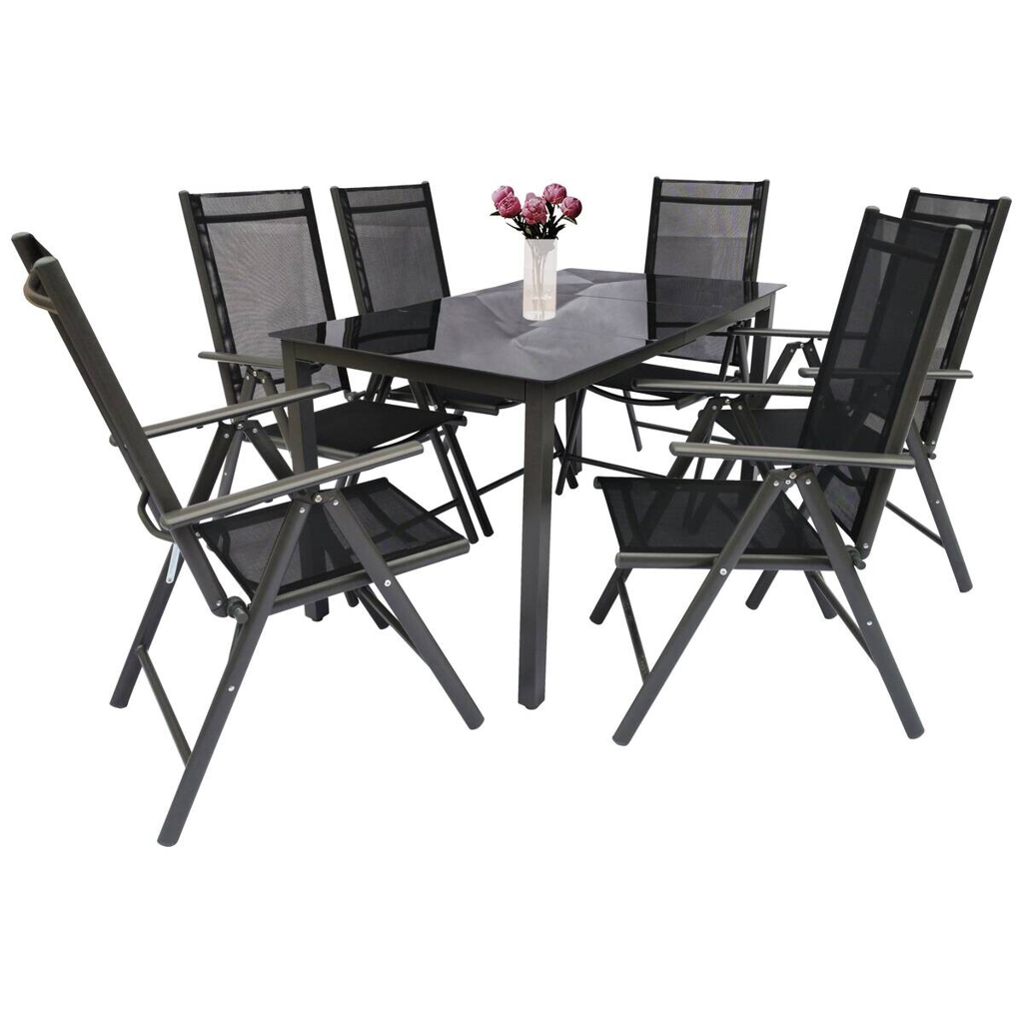 VCM Gartensitzgruppe anthrazit Stahl B/H/L: ca. 140x76x80 cm