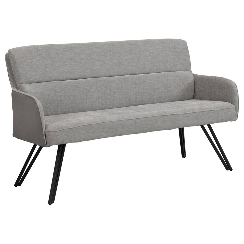 Sitzbank TINO schwarz grau Metall Microfaser B/H/T: ca. 140x94x67 cm