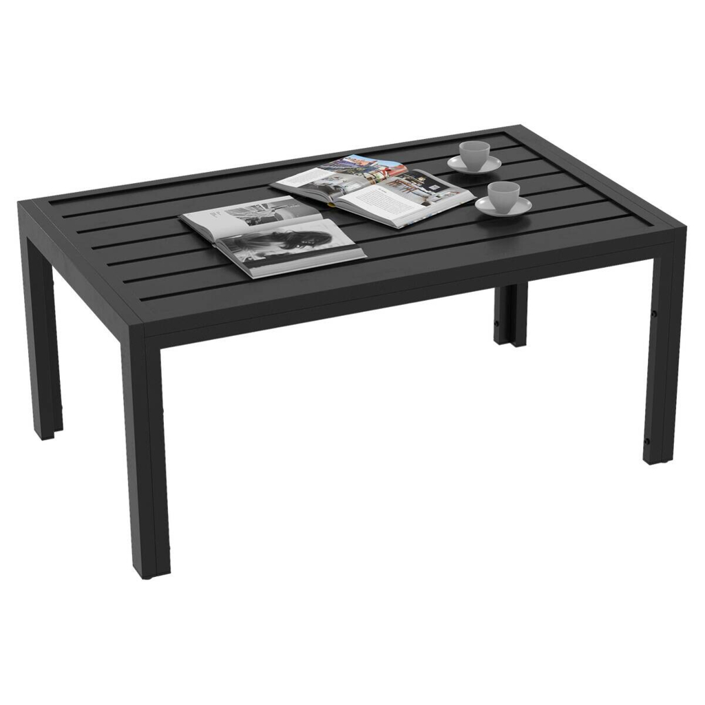 Outsunny Balkontisch schwarz Stahl B/H/L: ca. 61x46x101,5 cm