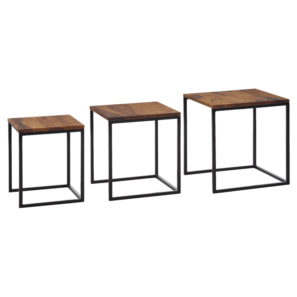 Beistelltisch 3er-Set. rosenholz Holz B/H/T: ca. 40x42x40 cm