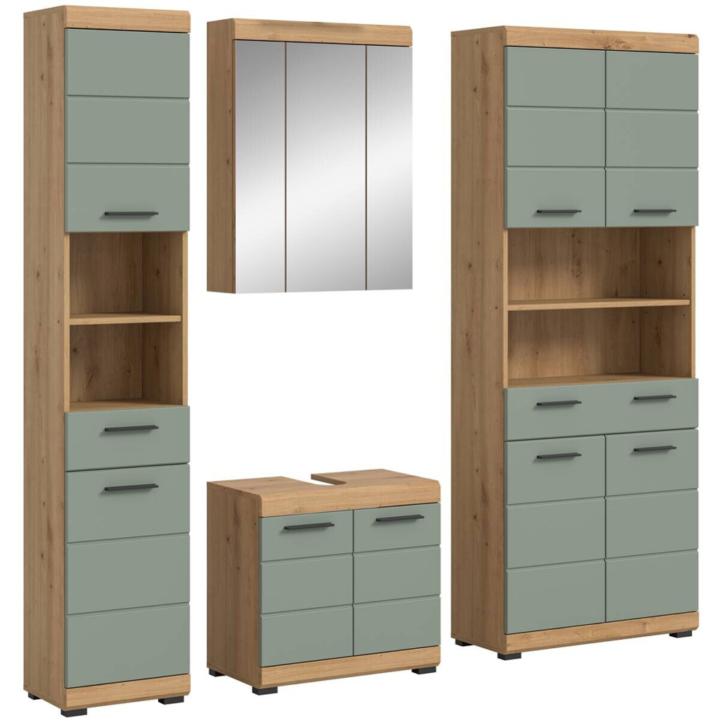 Badezimmer-Set Scout Eiche Artisan Nachbildung salbei Nachbildung B/H/T: ca. 186x191x34 cm