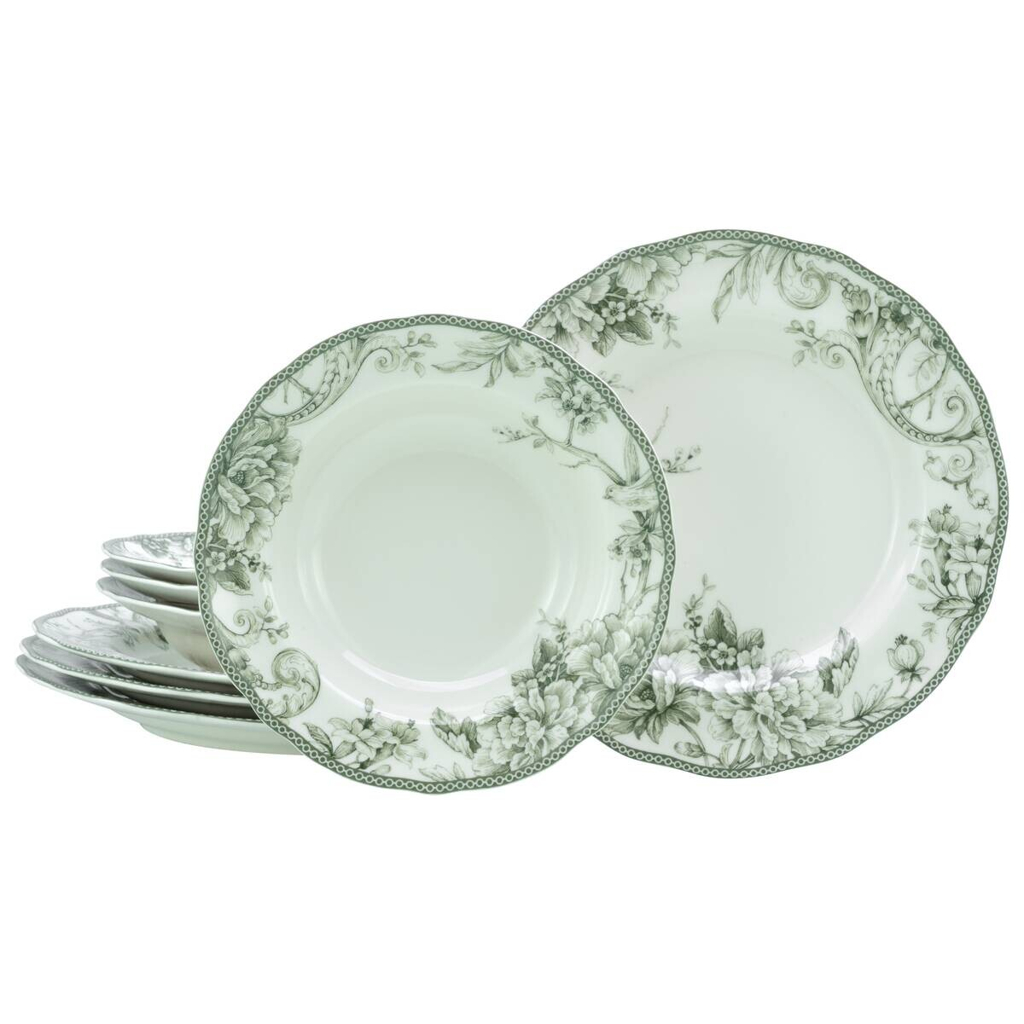CreaTable Tafelservice Adelaide Grün grün Porzellan 8 tlg.