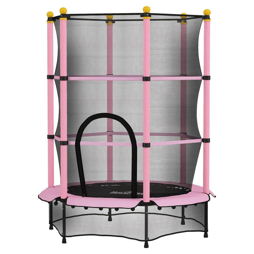 HOMCOM Kindertrampolin rosa B/H/L: ca. 140x190x140 cm
