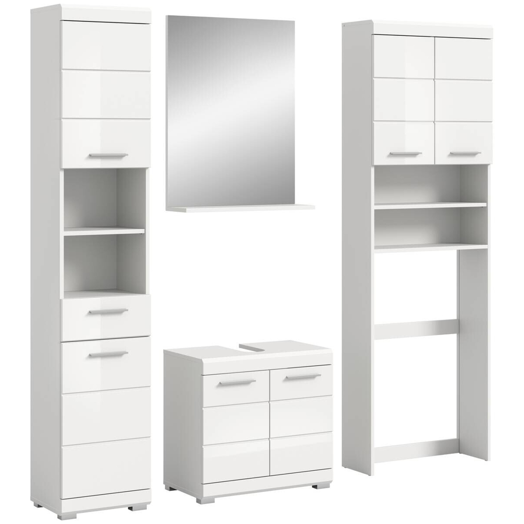Badezimmer-Set Scout weiß weiß Hochglanz B/H/T: ca. 190x191x34 cm