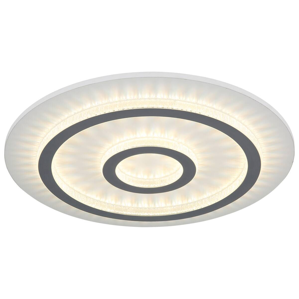 GLOBO LED-Deckenleuchte hellgrau klar weiß Kunststoff Metall H/D: ca. 5,5x45 cm 1 Brennstellen