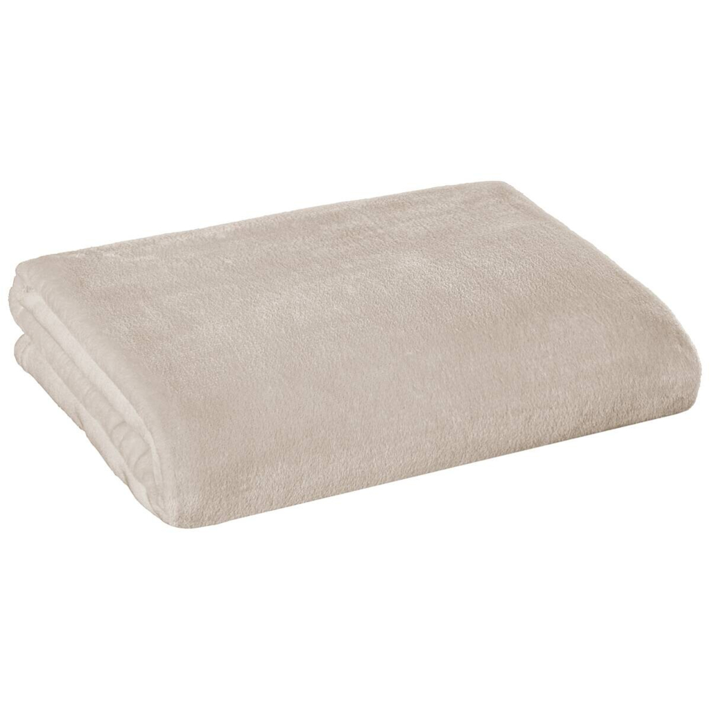 Flanelldecke beige Polyester B/L: ca. 140x200 cm
