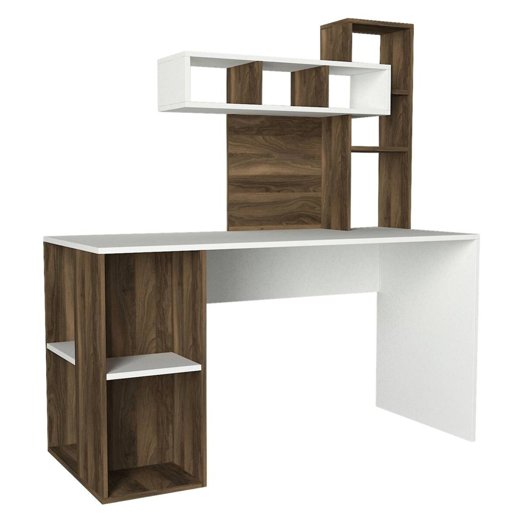 Schreibtisch Coral weiß walnuss Nachbildung B/H/T: ca. 140x75x60 cm