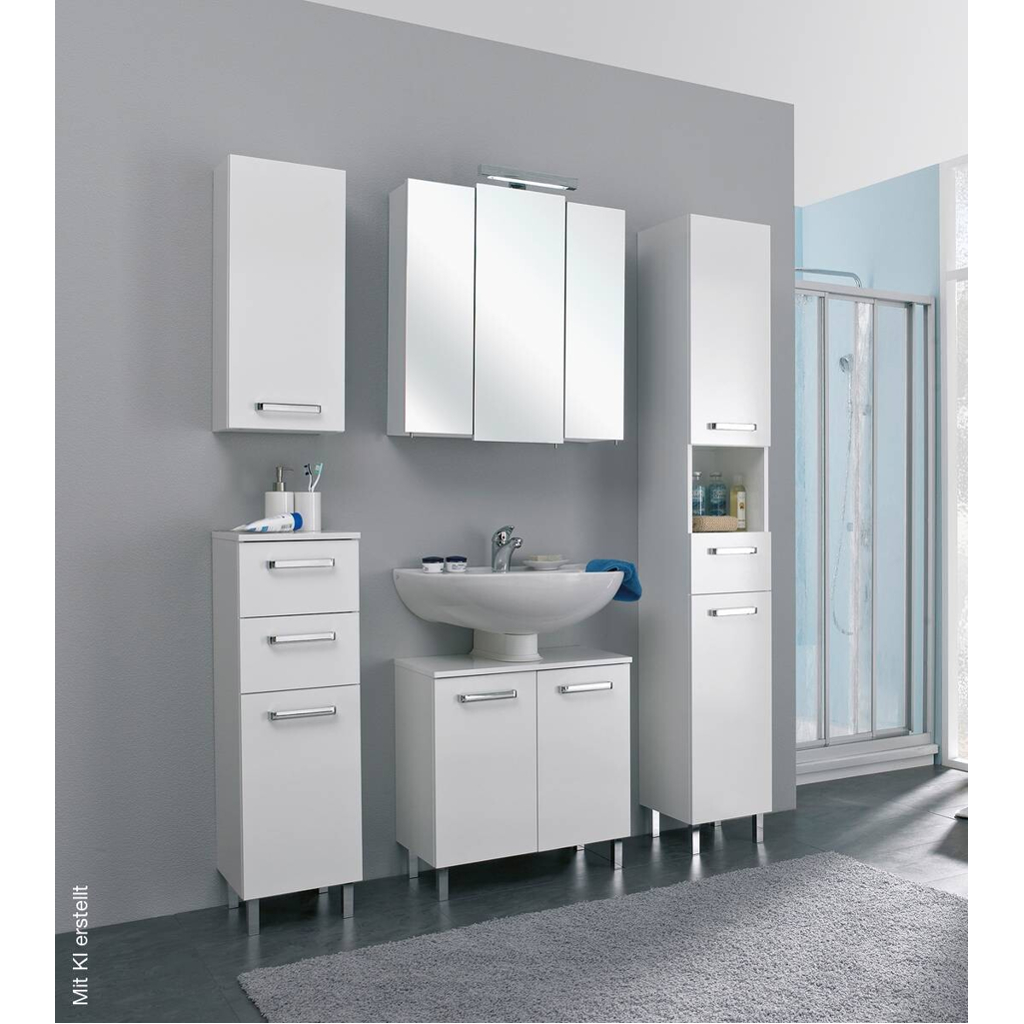 Badezimmer-Set Quickset 312 weiß glanz B/H/T: ca. 128x200x33 cm