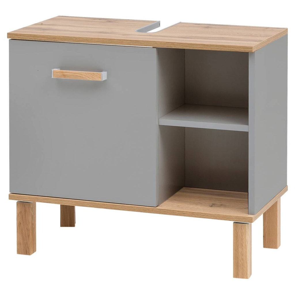 Waschbeckenunterschrank Padua grau Eiche Landhaus Nachbildung B/H/T: ca. 65,2x60,1x35 cm
