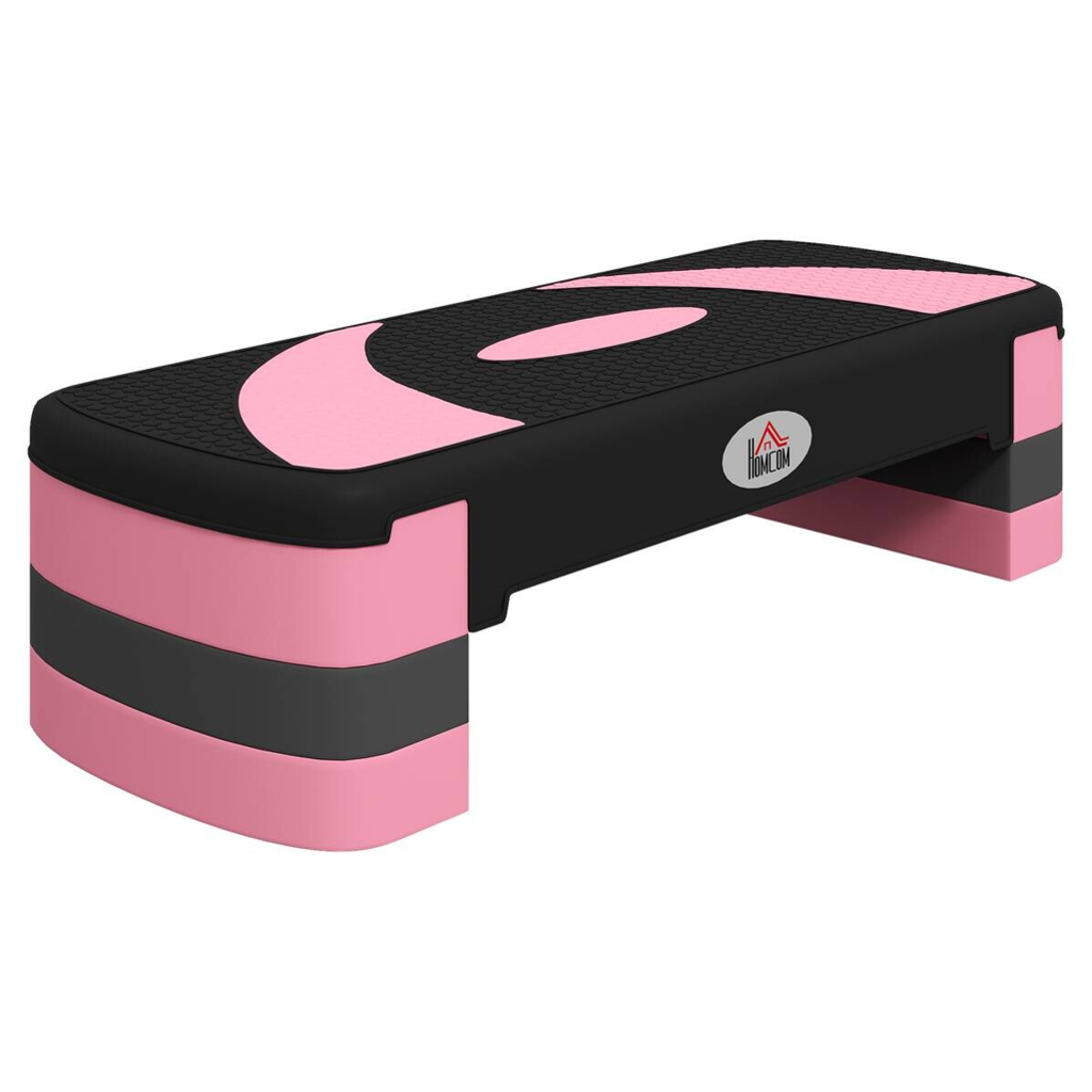 HOMCOM Steppbrett rosa Kunststoff B/H/L: ca. 31x20x80 cm