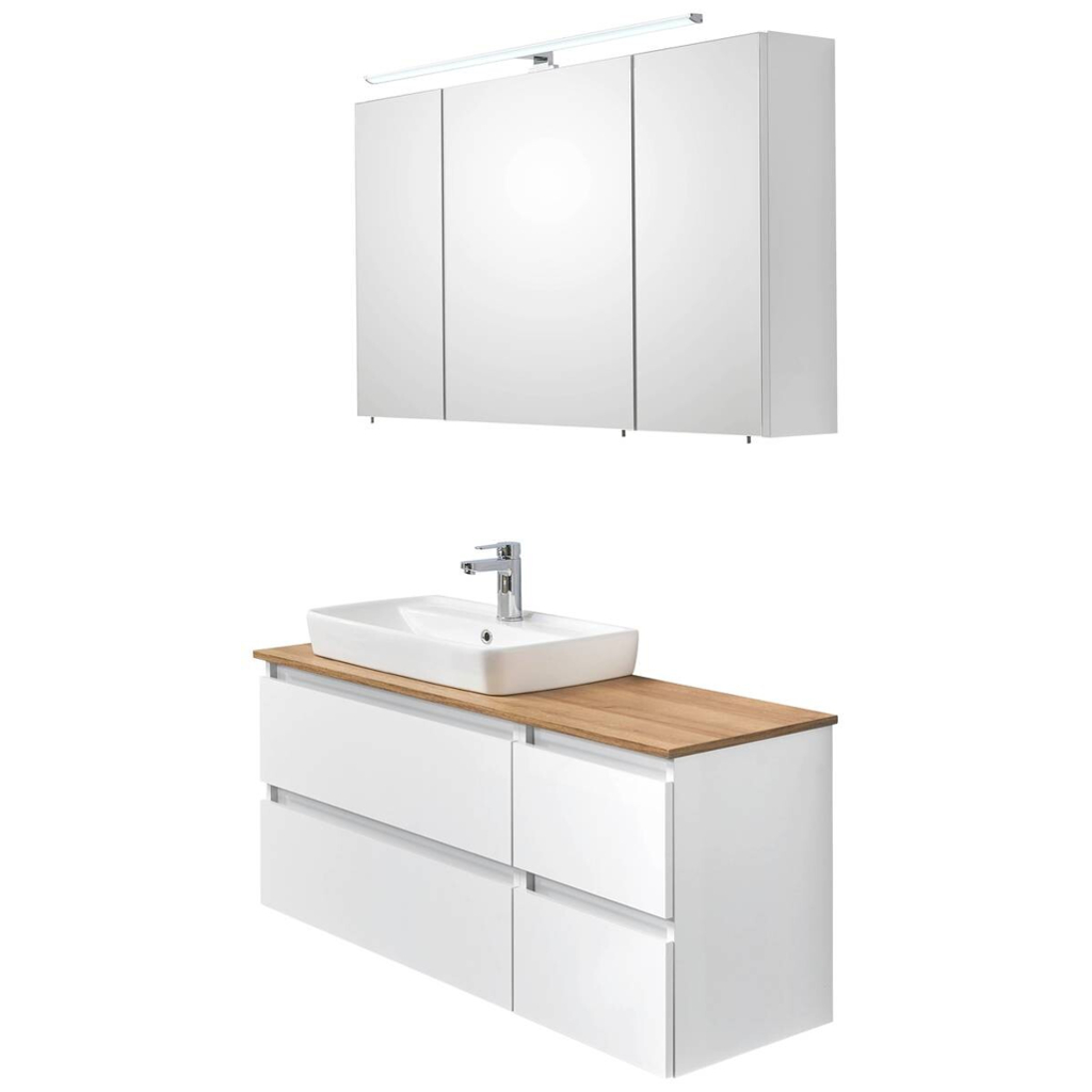 Badezimmer-Set Quickset 360 weiß glanz B/H/T: ca. 113x200x50 cm