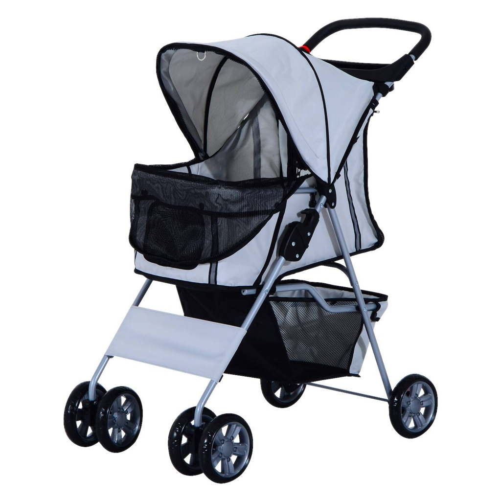 PawHut Hundewagen grau Polyester-Mischgewebe B/H/L: ca. 36x52x55 cm