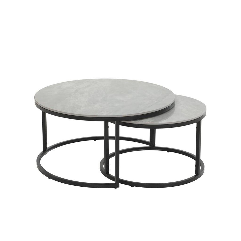 Couchtisch Luis grau Marmor dunkel Hochglanz Optik
