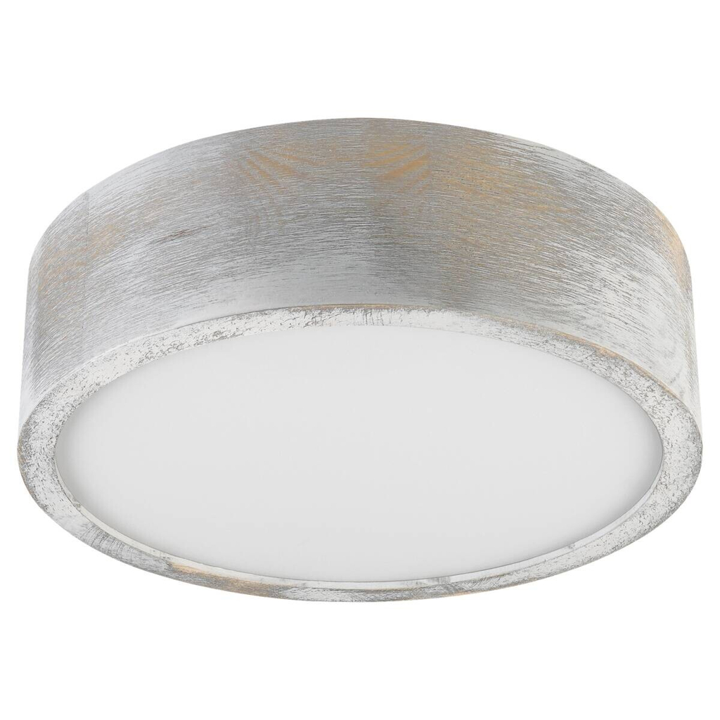 Lamkur Deckenleuchte hellbraun weiß Glas Holz B/H/L: ca. 28,5x12x28,5 cm 1 Brennstellen