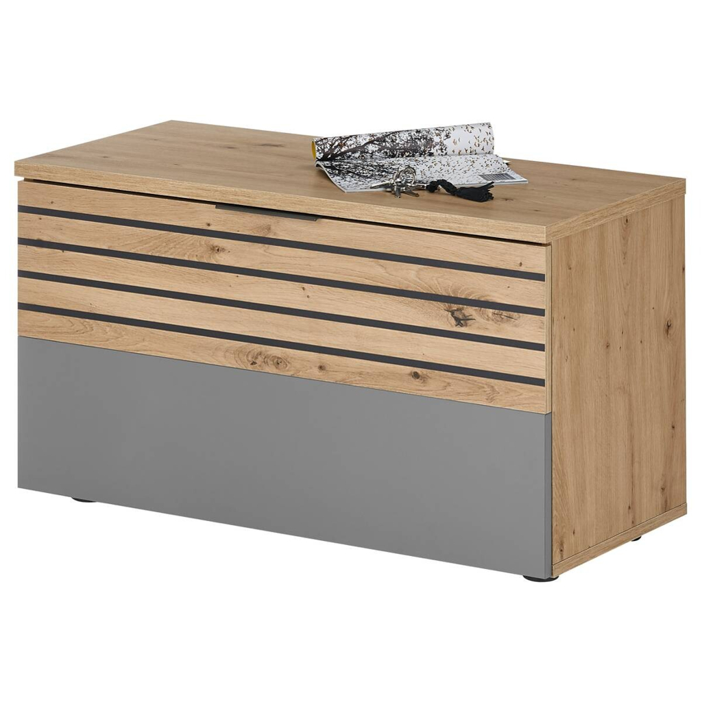 Sitzbank Milan Eiche Artisan Nachbildung grau B/H/T: ca. 85x48x38 cm
