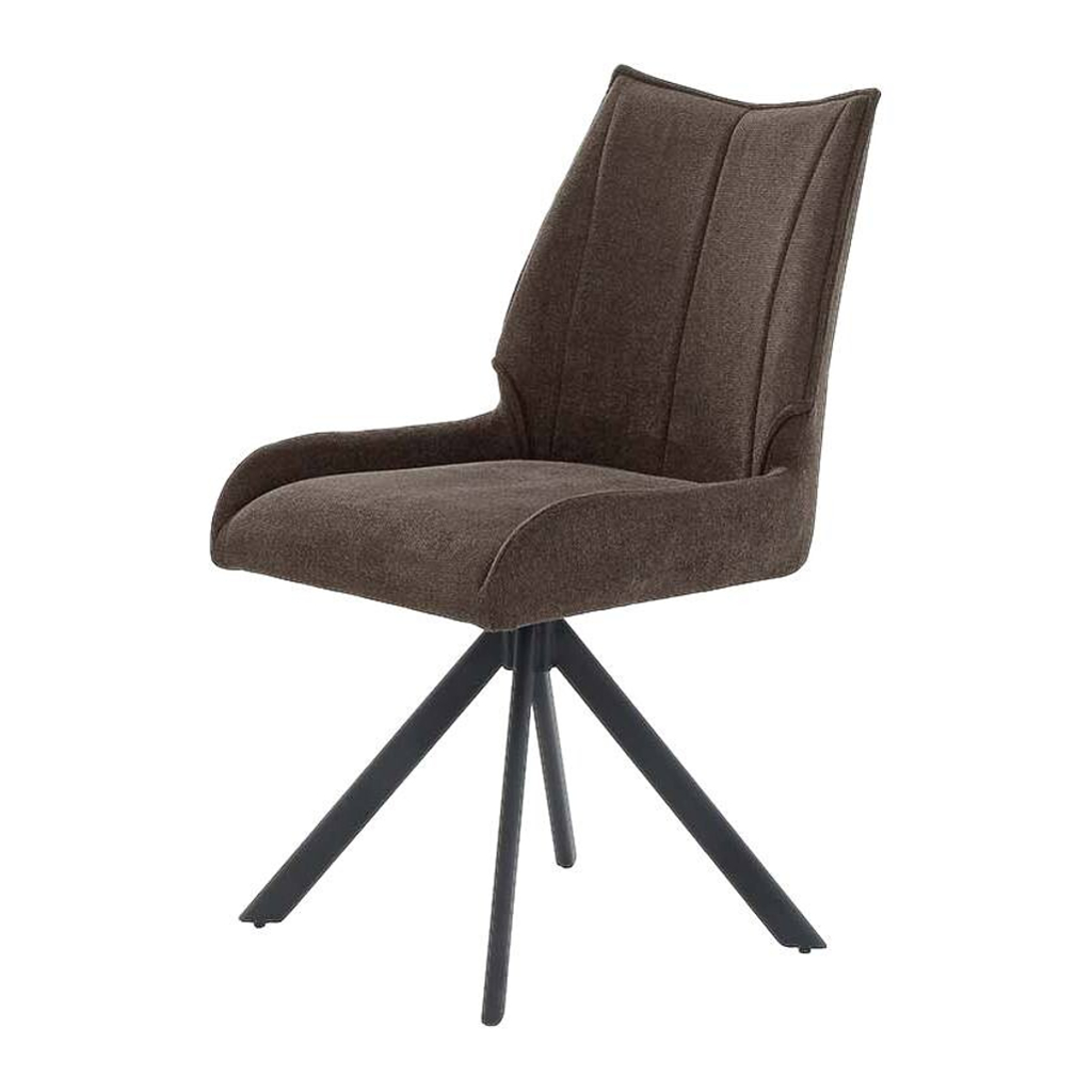 Stuhl  braun Webstoff B/H/T: ca. 51x91x59 cm