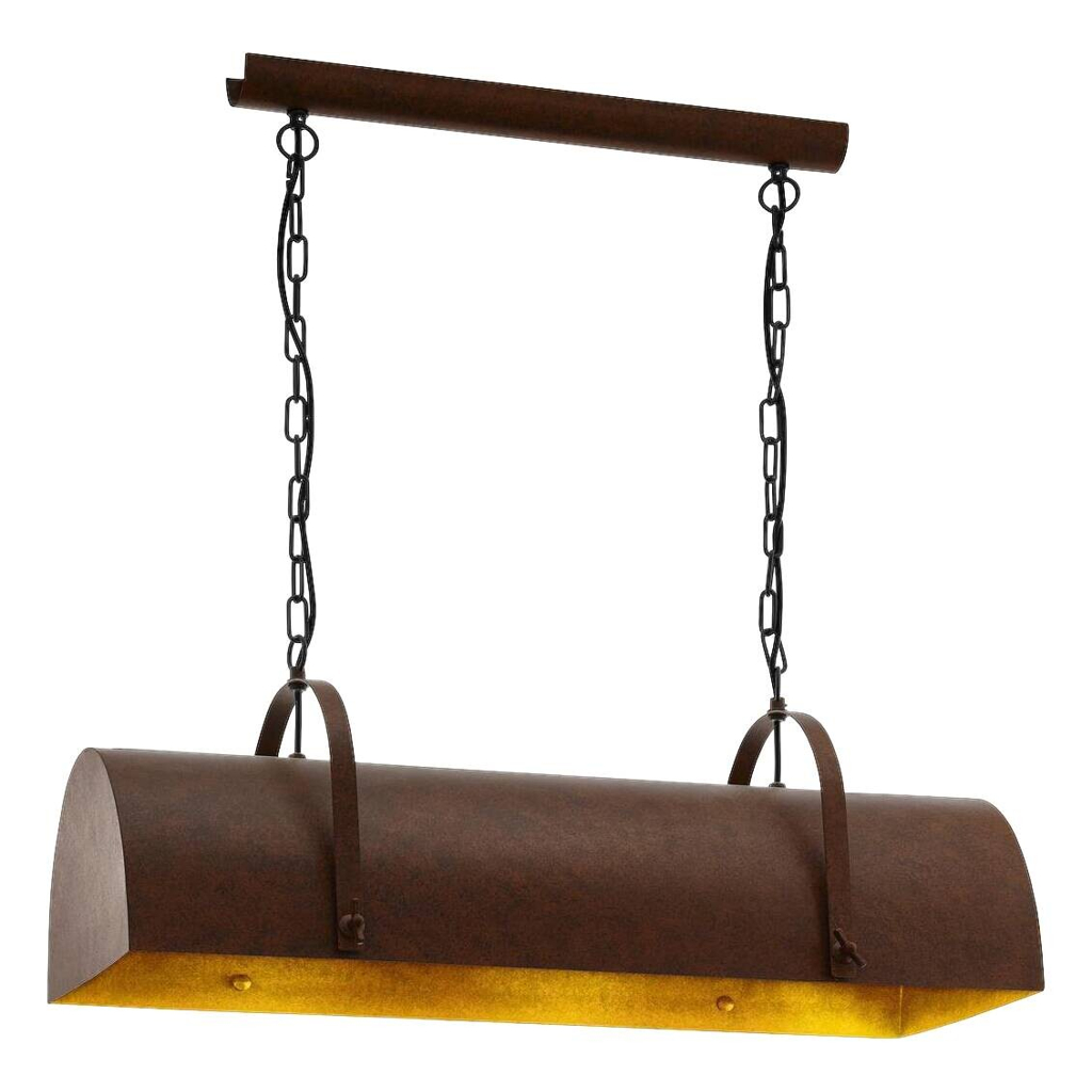 Eglo Pendelleuchte Deerhurst braun Metall B/H/L: ca. 28x110x105 cm E27 3 Brennstellen