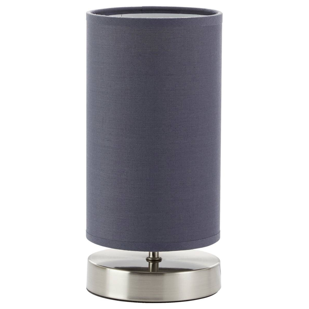Brilliant Tischleuchte Claire grau nickel matt Stoff Metall H/D: ca. 25,5x12 cm E14 1 Brennstellen